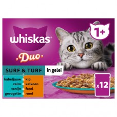 Whiskas MP pouch adult surf en turf in gelei 12 x 85 gr